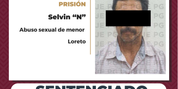 OBTIENE PGJE SENTENCIA DE MÁS DE 2 AÑOS DE PRISIÓN PARA RESPONSABLE DE ABUSO SEXUAL EN LORETO