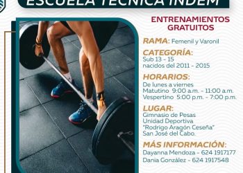ABREN INSCRIPCIONES PARA ESCUELA TÉCNICA DE LEVANTAMIENTO DE PESAS EN SAN JOSÉ DEL CABO