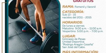 ABREN INSCRIPCIONES PARA ESCUELA TÉCNICA DE LEVANTAMIENTO DE PESAS EN SAN JOSÉ DEL CABO