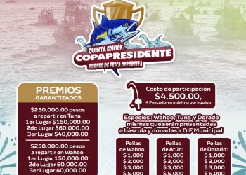 MAÑANA DOMINGO SE REALIZARÁ LA QUINTA EDICIÓN DE LA “ COPA PRESIDENTE” TORNEO DE PESCA DEPORTIVA