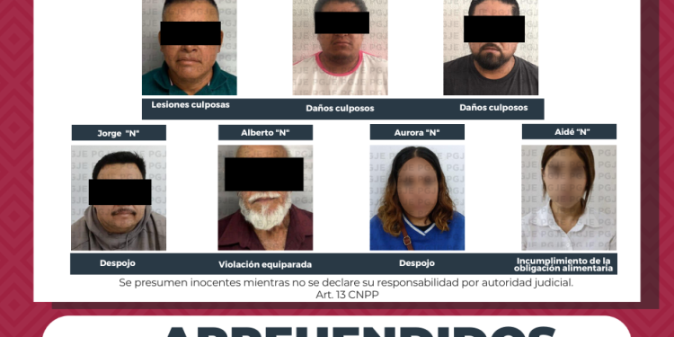 CUMPLIMENTA PGJE 7 ÓRDENES DE APREHENSIÓN EN 4 MUNICIPIOS