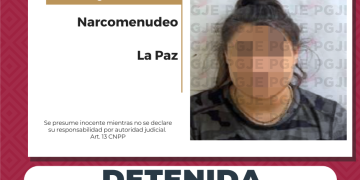 DETIENE PGJE A UNA MUJER EN POSESIÓN DE MÁS DE MIL DOSIS DE METANFETAMINA EN LA PAZ