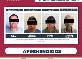 APREHENDE PGJE A CUATRO IMPUTADOS POR DIVERSOS DELITOS EN MULEGÉ, LA PAZ Y LOS CABOS