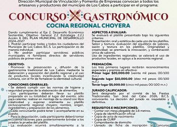 INVITAN AL X CONCURSO GASTRONÓMICO COCINA REGIONAL CHOYERA EN SAN JOSÉ DEL CABO   
