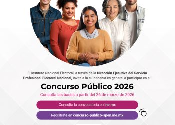 INE BCS INVITA A REGISTRARSE AL CONCURSO PÚBLICO 2026 DEL SERVICIO PROFESIONAL ELECTORAL NACIONAL