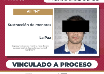 INICIA PGJE PROCESO PENAL CONTRA IMPUTADO POR SUSTRACCIÓN DE MENORES EN LA PAZ