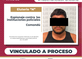 OBTIENE PGJE VINCULACIÓN A PROCESO POR DELITO DE ESPIONAJE CONTRA LAS INSTITUCIONES DE SEGURIDAD Y PROCURACIÓN DE JUSTICIA