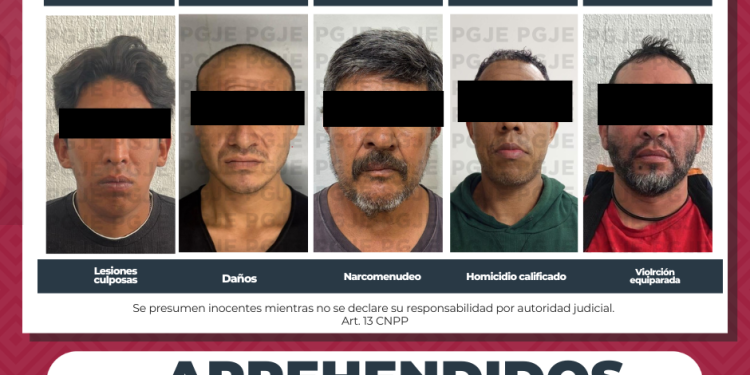 CUMPLIMENTA PGJE 5 MANDAMIENTOS JUDICIALES POR DIVERSOS DELITOS