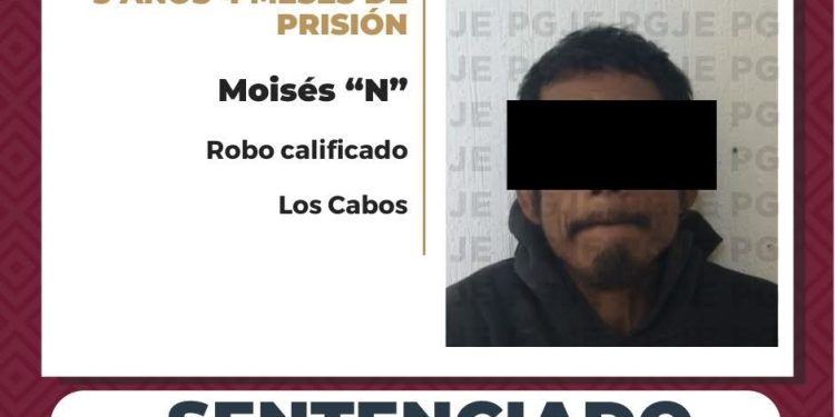 PGJE OBTIENE SENTENCIA DE POCO MÁS DE 3 AÑOS DE PRISIÓN PARA CULPABLE DE ROBO EN SAN JOSÉ DEL CABO