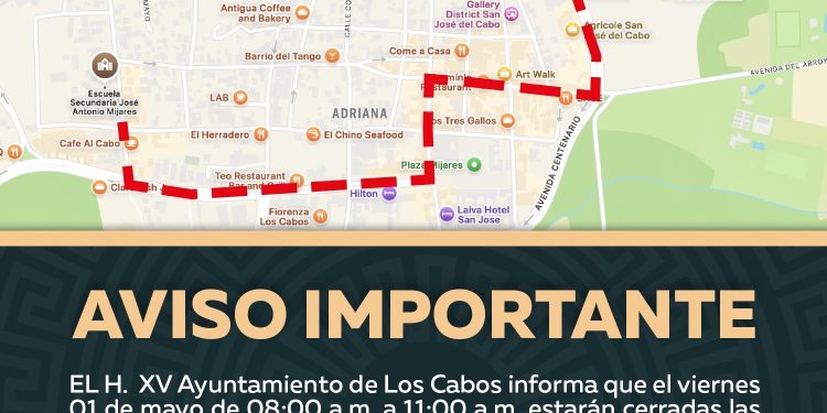ANUNCIA AYUNTAMIENTO DE LOS CABOS HORARIOS Y RUTA DEL DESFILE POR DÍA DEL TRABAJO