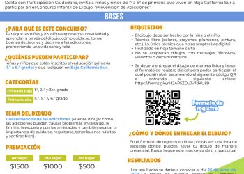 SECRETARÍA DE SEGURIDAD PÚBLICA ESTATAL INVITA A NIÑAS Y NIÑOS A PARTICIPAR EN CONCURSO DE DIBUJO SOBRE PREVENCIÓN DE ADICCIONES
