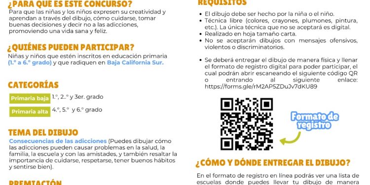 SECRETARÍA DE SEGURIDAD PÚBLICA ESTATAL INVITA A NIÑAS Y NIÑOS A PARTICIPAR EN CONCURSO DE DIBUJO SOBRE PREVENCIÓN DE ADICCIONES