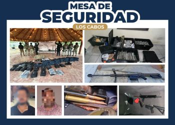 ASEGURA MESA ESTATAL DE SEGURIDAD EXPLOSIVOS, ARMAS, VEHÍCULOS, EQUIPO TÁCTICO Y GENERADORES DE VIOLENCIA EN LOS CABOS