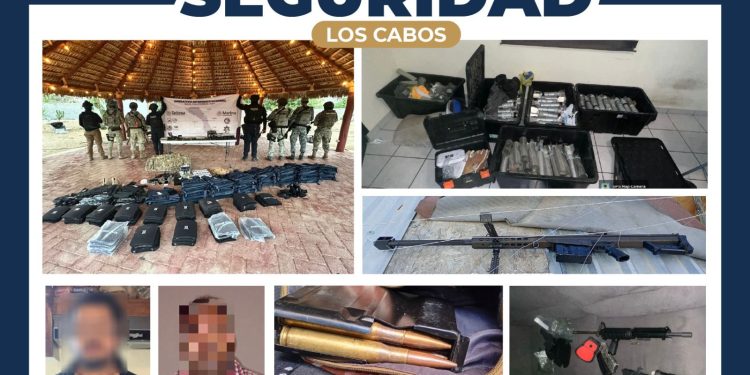 ASEGURA MESA ESTATAL DE SEGURIDAD EXPLOSIVOS, ARMAS, VEHÍCULOS, EQUIPO TÁCTICO Y GENERADORES DE VIOLENCIA EN LOS CABOS