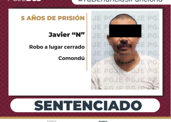 OBTIENE PGJE SENTENCIA DE 5 DE PRISIÓN PARA CULPABLE DE ROBO EN PUERTO SAN CARLOS