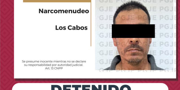ASEGURA PGJE A UN HOMBRE Y MÁS DE SEIS MIL DOSIS DE DROGA MEDIANTE CATEO EN UN DOMICILIO EN LOS CABOS