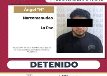 PGJE DETIENE A PROBABLE NARCOMENUDISTA  EN POSESIÓN DE METANFETAMINA EN LA PAZ