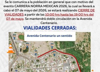 CIERRE Y AJUSTES VIALES POR CARRERA NORRA MEXICAN 2026