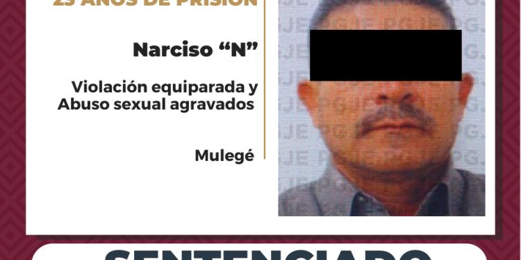 OBTIENE PGJE DOS SENTENCIAS DE 18 Y 5 AÑOS DE PRISIÓN PARA CULPABLE DE VIOLACIÓN EQUIPARADA AGRAVADA Y ABUSO SEXUAL GRAVADO EN GUERRERO NEGRO