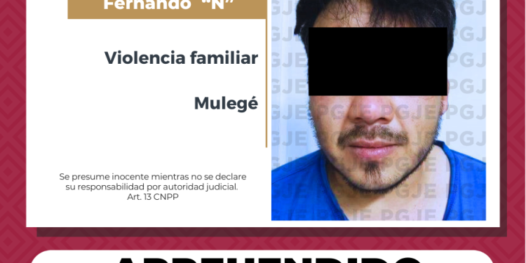 APREHENDE PGJE A PROBABLE RESPONSABLE DE VIOLENCIA FAMILIAR