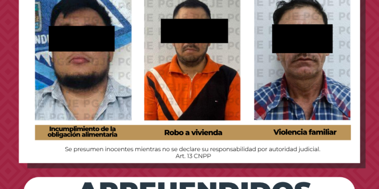 APREHENDE PGJE A 3 IMPUTADOS POR DIVERSOS DELITOS