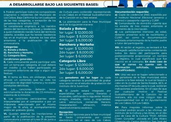 CONVOCAN A CANTANTES Y COMPOSITORES DE LOS CABOS A PARTICIPAR EN EL FESTIVAL SUDCALIFORNIANO DE LA CANCIÓN 2026