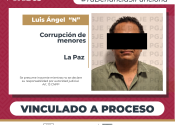 OBTIENE PGJE VINCULACIÓN A PROCESO POR CORRUPCIÓN DE PERSONAS MENORES DE EDAD EN LA PAZ