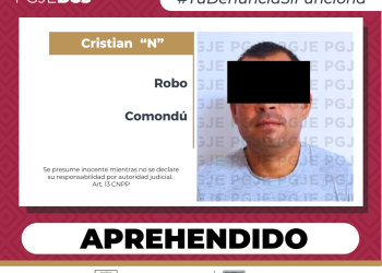CUMPLIMENTA PGJE ORDEN DE APREHENSIÓN CONTRA CRISTIAN “N” POR ROBO EN COMONDÚ