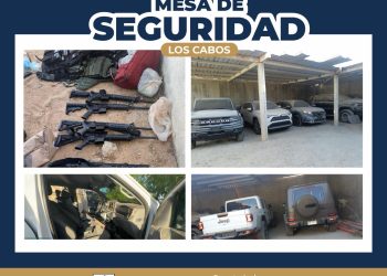 ARMAS, VEHÍCULOS, PERSONAS DETENIDAS Y GENERADORES DE VIOLENCIA NEUTRALIZADOS TRAS OPERATIVO EN EL MUNICIPIO DE LOS CABOS