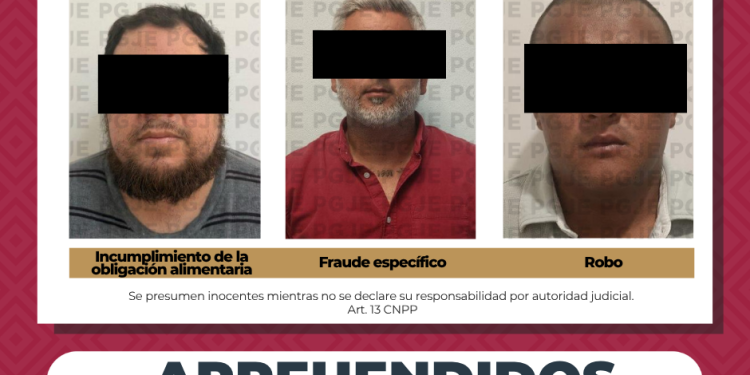 CUMPLIMENTA PGJE 3 ÓRDENES DE APREHENSIÓN CONTRA IMPUTADOS POR DIVERSOS DELITOS