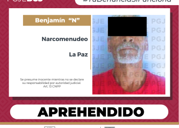 CUMPLIMENTA PGJE ORDEN DE APREHENSIÓN CONTRA IMPUTADO POR EL DELITO DE NARCOMENUDEO