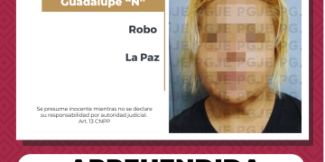 CUMPLIMENTA PGJE ORDEN DE APREHENSIÓN POR ROBO EN LA PAZ