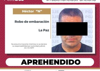 APREHENDE PGJE A PROBABLE RESPONSABLE DE ROBO SOBRE EMBARCACIÓN