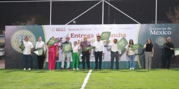 GOBERNADOR VÍCTOR CASTRO COSÍO ENTREGA  PRIMERA CANCHA DEL PROGRAMA MUNDIAL SOCIAL 2026 EN EL CENTENARIO