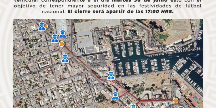 IMPLEMENTARÁ SEGURIDAD PÚBLICA OPERATIVO ESPECIAL EN ZONA CENTRO DE CABO SAN LUCAS POR PARTIDO DE LA SELECCIÓN NACIONAL