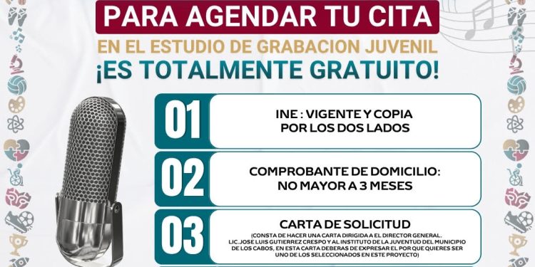 ESTUDIO DE GRABACIÓN JUVENIL ABRE ￼REGISTRO PARA NUEVOS TALENTOS EN LOS CABOS