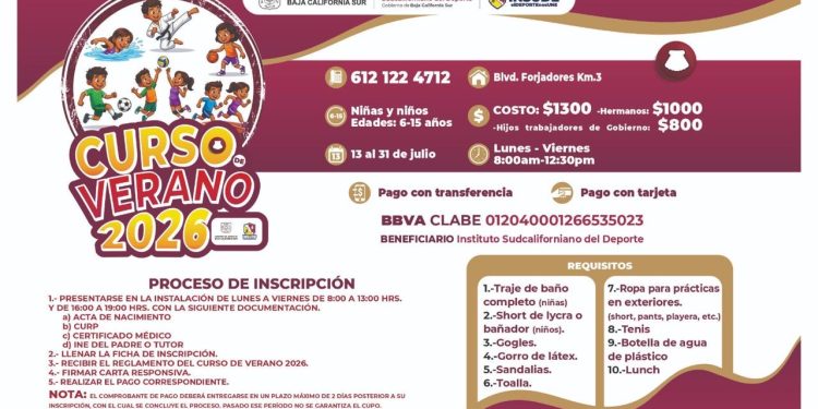 INSUDE INVITA A LA NIÑEZ Y ADOLESCENCIA A PARTICIPAR EN EL CURSO DE VERANO 2026