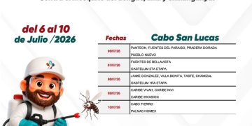 COORDINAN AYUNTAMIENTO DE LOS CABOS Y SECRETARÍA DE SALUD JORNADA PREVENTIVA DE FUMIGACION CONTRA EL MOSQUITO
