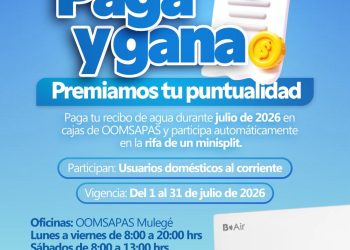 OOMSAPAS MULEGÉ IMPULSA CAMPAÑA “PAGA Y GANA” PARA FORTALECER LA OPERACIÓN DEL SERVICIO DE AGUA