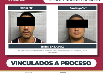 LOGRA PGJE VINCULACIÓN A PROCESO DE IMPUTADOS EN LA PAZ POR DIVERSOS ROBOS