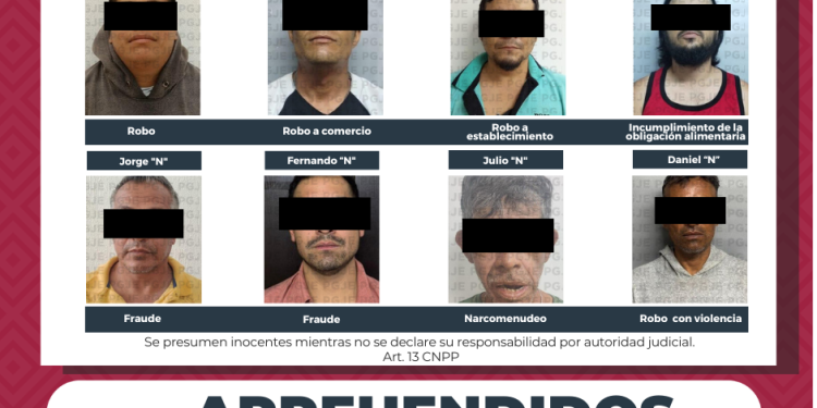 CUMPLIMENTA PGJE 10 ÓRDENES DE APREHENSIÓN