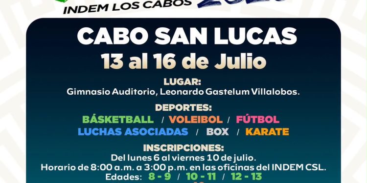 INVITAN A NIÑAS Y NIÑOS A DISFRUTAR LOS CURSOS DE VERANO 2026 EN CABO SAN LUCAS