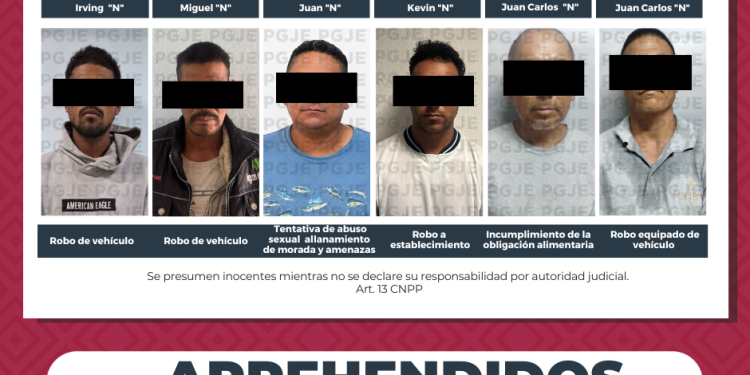 CUMPLIMENTA PGJE 6 ÓRDENES DE APREHENSIÓN POR DIVERSOS DELITOS EN BAJA CALIFORNIA SUR