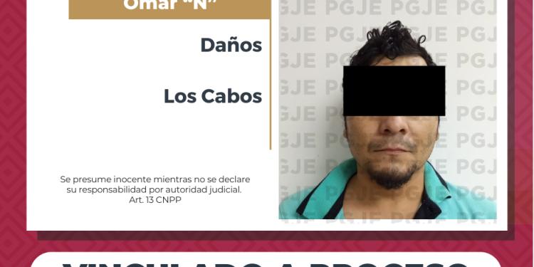 LOGRA PGJE VINCULACIÓN A PROCESO DE IMPUTADO POR DAÑOS A ESTABLECIMIENTO COMERCIAL EN SAN JOSÉ DEL CABO