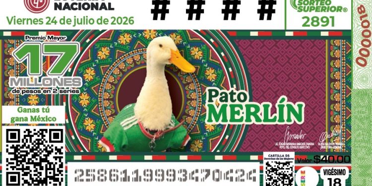 PATO MERLÍN YA TIENE SU BILLETE CONMEMORATIVO DE LOTERÍA NACIONAL