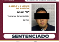 OBTIENE PGJE 5 AÑOS 4 MESES DE PRISIÓN PARA CULPABLE DE TENTATIVA DE HOMICIDIO