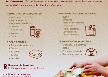 INSTALA RELACIONES PÚBLICAS CENTRO DE ACOPIO PARA APOYAR A FAMILIAS AFECTADAS POR INCENDIO EN SAN JOSÉ DE COMONDÚ