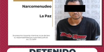 ATIENDE PGJE DENUNCIAS ANÓNIMAS Y DETIENE A HOMBRE CON MIL 500 DOSIS DE CRISTAL EN LA PAZ