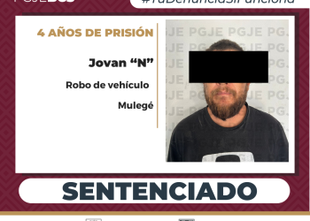 OBTIENE PGJE SENTENCIA DE 4 AÑOS DE PRISIÓN CONTRA JOVAN “N” POR ROBO DE VEHÍCULO EN MULEGÉ