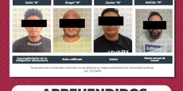 APREHENDE PGJE A 4 HOMBRES POR DIVERSOS DELITOS